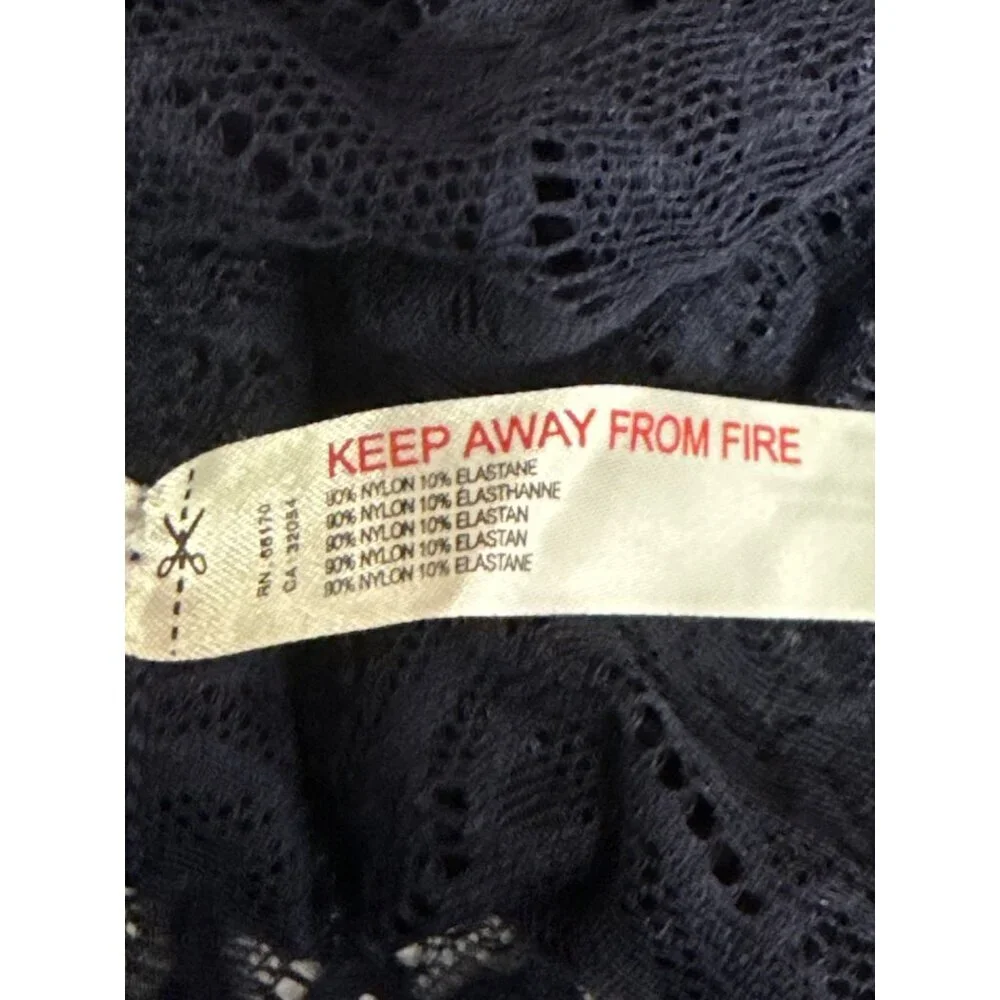 Intimately Free People In My Head Women's Bodysuit Thong Long Sleeve Blue Medium